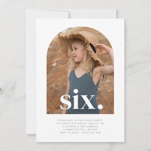 Zes gebogen foto verjaardag kaart (Voorkant)