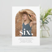 Zes gebogen foto verjaardag kaart (Staand voorkant)