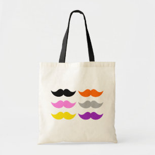 Zes gekleurde Mustaches Tote Bag