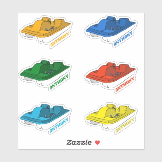 Zes gepersonaliseerde pedaalbout gesorteerde kleur sticker (Vel)