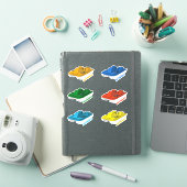 Zes gepersonaliseerde pedaalbout gesorteerde kleur sticker (iPad Cover)