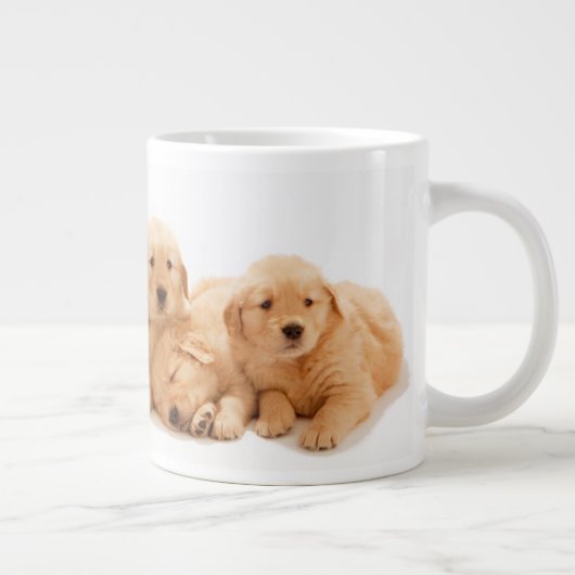Zes Golden Retriever Puppies Grote Koffiekop (Rechts)