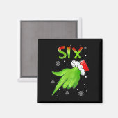 Zes Grappige Zes Zeven 6 7 Meme Kerstman Kerstmis  Magneet (Voorkant / Achterkant)