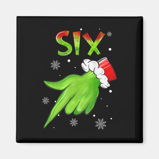 Zes Grappige Zes Zeven 6 7 Meme Kerstman Kerstmis  Magneet (Voorkant)