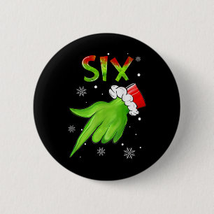 Zes Grappige Zes Zeven 6 7 Meme Kerstman Kerstmis Ronde Button 5,7 Cm