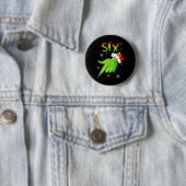 Zes Grappige Zes Zeven 6 7 Meme Kerstman Kerstmis Ronde Button 5,7 Cm (In situ)