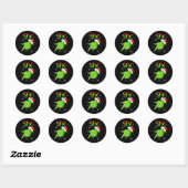 Zes Grappige Zes Zeven 6 7 Meme Kerstman Kerstmis Ronde Sticker (Vel)
