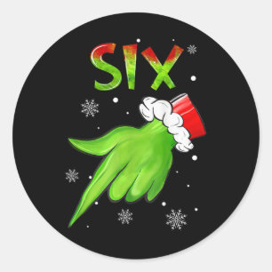 Zes Grappige Zes Zeven 6 7 Meme Kerstman Kerstmis Ronde Sticker