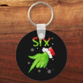 Zes Grappige Zes Zeven 6 7 Meme Kerstman Kerstmis Sleutelhanger (Voorkant)