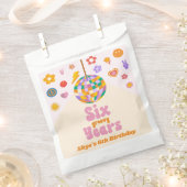 Zes Groovy Years Disco Ball 6e Verjaardagsfeestje Bedankzakje (Geknipt)