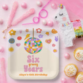 Zes Groovy Years Disco Ball 6e Verjaardagsfeestje Papieren Bordje (Feest)
