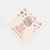 Zes Groovy Years Disco Ball 6e Verjaardagsfeestje Servet (Hoek)