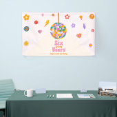 Zes Groovy Years Disco Ball 6e Verjaardagsfeestje Spandoek (Beurs)