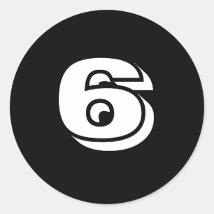 Zes grote ronde zwarte stickers van Janz