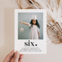 Zes hart - vierkant foto - uitnodiging op zaterdag