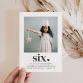 Zes hart - vierkant foto - uitnodiging op zaterdag