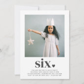 Zes hart - vierkant foto - uitnodiging op zaterdag (Voorkant)