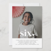 Zes hartfoto eerste verjaardag uitnodiging (Voorkant)