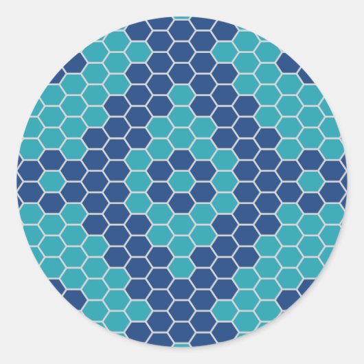 Zes hoeken patroon 2 ronde sticker (Voorkant)