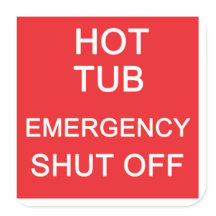 Zes HOT TUB STOP STICKERS op één vel