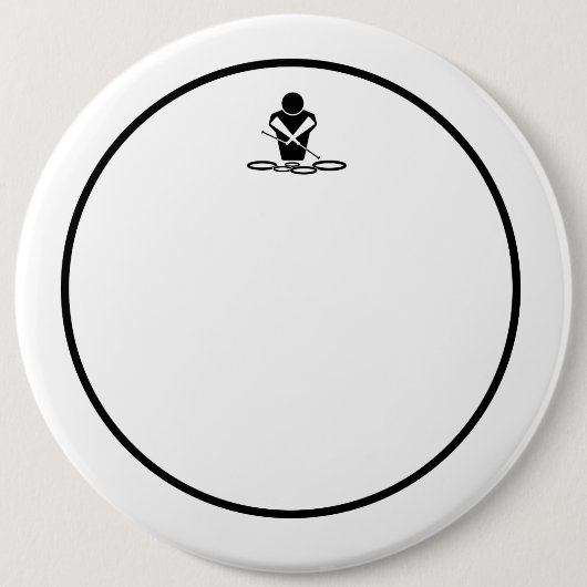 Zes-inch spatdrum met pin-stripe kop ronde button 6,0 cm (Voorkant)