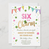 Zes is een Charme St. Patrick's Day Meisje Verjaar Kaart (Voorkant)