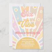 Zes is een Vibe Boho Sunshine 6e verjaardag Kaart (Voorkant)