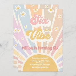 Zes is een Vibe Boho Sunshine 6e verjaardag Kaart
