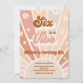 Zes is een Vibe Boho Sunshine 6e verjaardag Kaart (Voorkant)