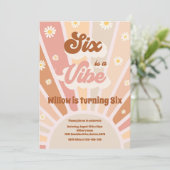 Zes is een Vibe Boho Sunshine 6e verjaardag Kaart (Staand voorkant)