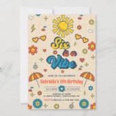 Zes is een Vibe Groovy Retro Daisy 6e verjaardag Kaart (Voorkant)