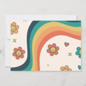 Zes is een Vibe Groovy Retro Floral 6e verjaardag Kaart (Achterkant)