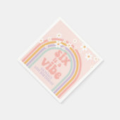 Zes is een Vibe Pastel Rainbow 6e verjaardag Servet (Hoek)