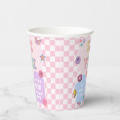 Zes is een vibe preppy patch 6e verjaardagsfeest papieren bekers (Rechts)