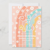 Zes is een vibe Rainbow Daisy 6e verjaardagsfeestj Kaart (Voorkant)