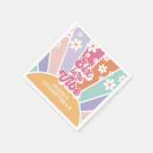 Zes is een Vibe Retro Sunshine Rainbow Daisy Servet (Hoek)