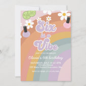 Zes is een vibe Spa Rainbow 6e verjaardag Kaart (Voorkant)