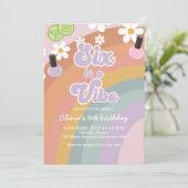 Zes is een vibe Spa Rainbow 6e verjaardag Kaart (Staand voorkant)