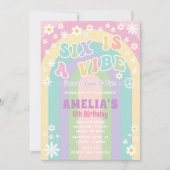 Zes is een vibe verjaardag uitnodiging (Voorkant)