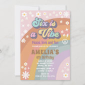 Zes is een vibe verjaardag uitnodiging (Voorkant)