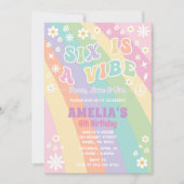 Zes is een vibe verjaardag uitnodiging (Voorkant)