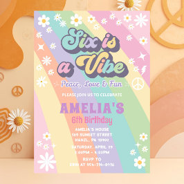 Zes is een vibe verjaardag uitnodiging
