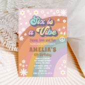 Zes is een vibe verjaardag uitnodiging