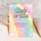 Zes is een vibe verjaardag uitnodiging