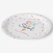Zes is zo lief ijs zesde verjaardagsfeest papieren bordje (Gekanteld)