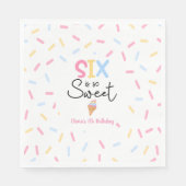 Zes is zo lief ijsje 6e verjaardagsfeest servet (Voorkant)