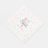 Zes is zo lief ijsje 6e verjaardagsfeest servet (Hoek)