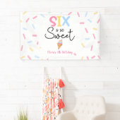 Zes is zo lief ijsje 6e verjaardagsfeest spandoek (Insitu)