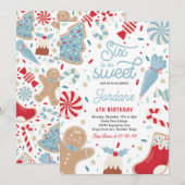 Zes is zo lief kerstkoekje verjaardagsfeestje kaart (Voorkant / Achterkant)