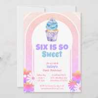 Zes is zo lief regenboog cupcake zesde verjaardag